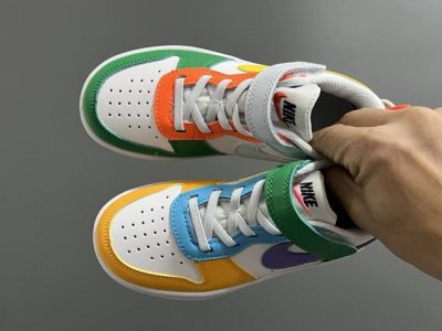 Nk Mini Air Force One Workwear Low-Top Velcro Children's Skate Shoes In White Si