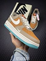b Nike Air Force 1'07 Low Ts Co-Branded Gray And Brown Small White Hook Air F