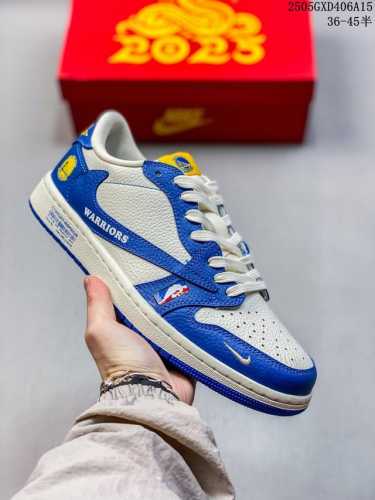 High-End Custom Travis Scott X Jordan 1 Low Nba Golden State Warriors Joint-Gs C