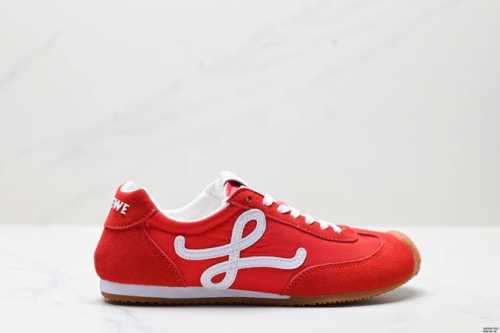 Genuine Label Loewe Ballet Runner Calfskin Round Toe Lace-Up Low-Top Casual Shoe