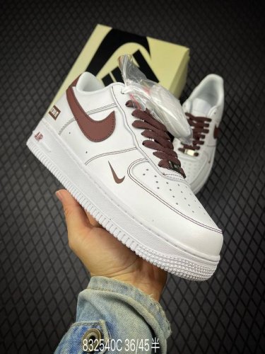 C Corporate-Level Af1 Nike Air Force 7 Low White Brown Just Do It Air Force One