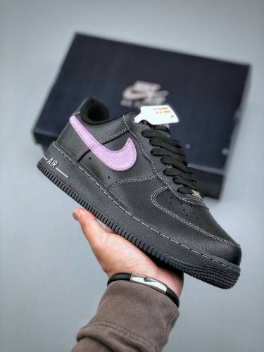 Today's Welfare Nike Air Force 1 Low Black And Pink Air Force One Low-Top Casual