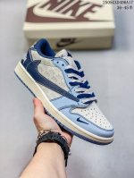 High-End Custom Travis Scott X Jordan 1 Low Stussy Joint-White And Blue Stitchin