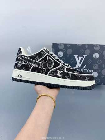 Company-Level Nike Air Force 1 '07 Low Lv Collaboration - Deep Black Denim Air F - Click Image to Close