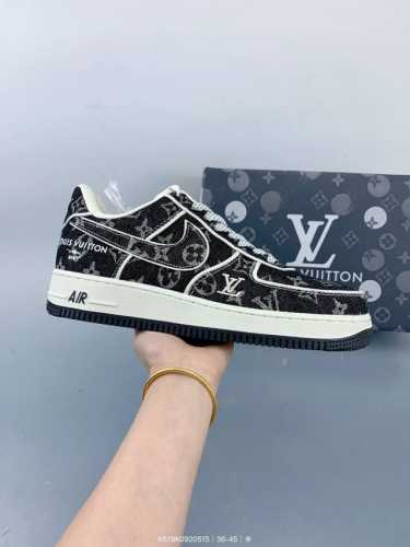 Company-Level Nike Air Force 1 '07 Low Lv Collaboration - Deep Black Denim Air F