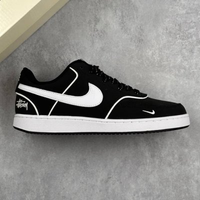 Local Core Private Nike Court Vision Low X Stussy Joint Black And White Small Ho