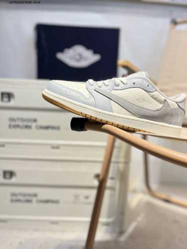 Company-Grade Top-Grain Leather Lv X Jordan Air Jordan 1 Low Aj1 Low-Top Basketb