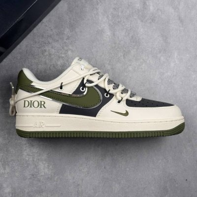 Local Core Private Nk Air Force 1'07 Low Dior Joint-White Green Drawstring Air F