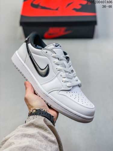 Jordan Air Jordan 1 Low '85 Metallic Black Durable Breathable Low-Top Retro Bask