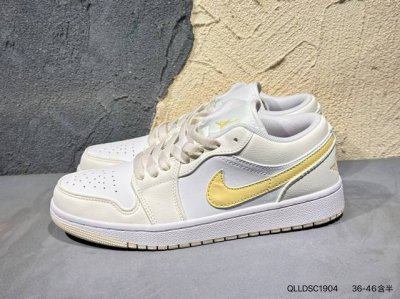 Air Jordan 1 Low White And Yellow Toe Aj1 Low-Top Casual Sneakers Synchronized W