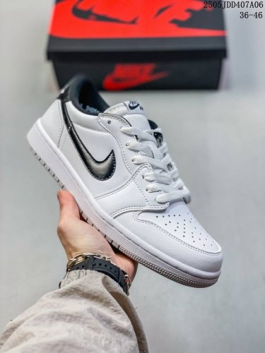 Jordan Air Jordan 1 Low '85 Metallic Black Durable Breathable Low-Top Retro Bask