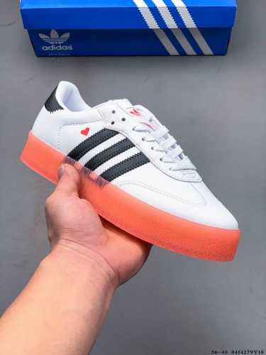 True Half Size! Adidas Samba Rose Trefoil Retro Thick-Soled Heightening Casual S