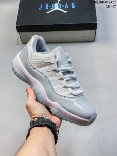 air Jordan 11 Low Aj11 Low-Top White And Orange Women's Sports Casual Basketb