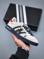 Customized Adidas Originals Samba Og X Louis Vuitton Beige Gray Dark Blue This M
