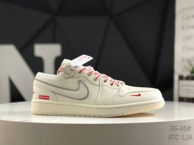 Nike Wmns Air Jordan 1 Low Gs White University Red Aj1 Jordan Generation Low-Top