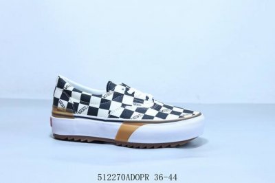 Vulcanized Vans Checkerboard Stacked Classic Black And White Checkerboard Women'