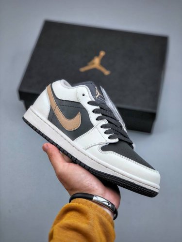 Air Jordan 1 Low Aj1 Joe 1 Black And White Gray Low-Top Cultural Leisure Sports