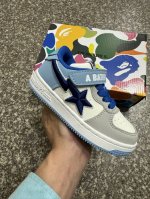 Bape Sta Kids' Spring/Summer Letter Velcro Strap Color-Block Star Logo Casual Sn