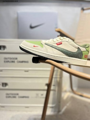 Company-Level Top Layer Leather Supreme X Jordan Air Jordan 1 Low Aj1 Low-Top Se