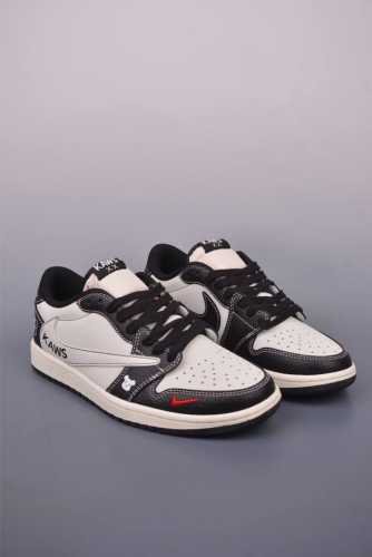 fragment X Travis Scott X Kaws Air Jordan 1 Low Three-Party Joint Inverted Ho