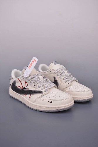 fragment X Travis Scott X Stussy Air Jordan 1 Low Three-Party Joint Inverted