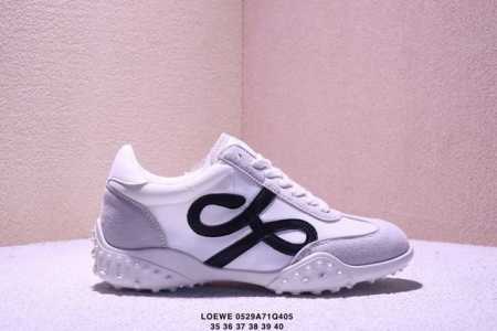 Genuine Loewe Ballet Runner Calfskin Round Toe Lace-Up Low-Top Casual Shoes Size - Click Image to Close
