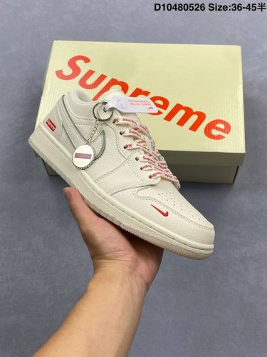 air Jordan 1 Retro Low X Supreme Sup Joint-Beige Blue Hook Original Built-In