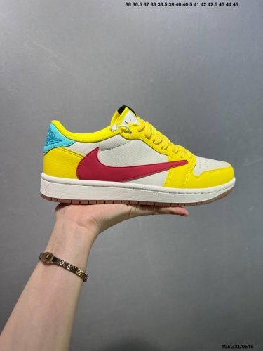 Company-Grade Travis Scott X Air Jordan 1 Low Yellow, White, Red This Design Bre