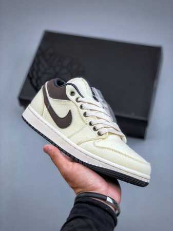 air Jordan 1 Low Dongdan Aj1 Joe 1 Beige Brown Low-Top Cultural Casual Sneake - Click Image to Close