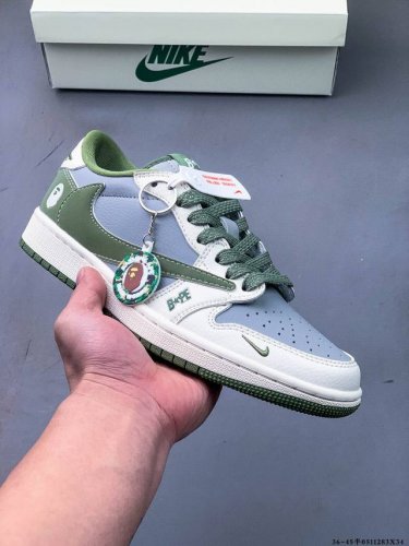 Company-Grade Genuine Top-Grain Leather! Nike Air Jordan 1 Low Aj1 Low-Top Casua