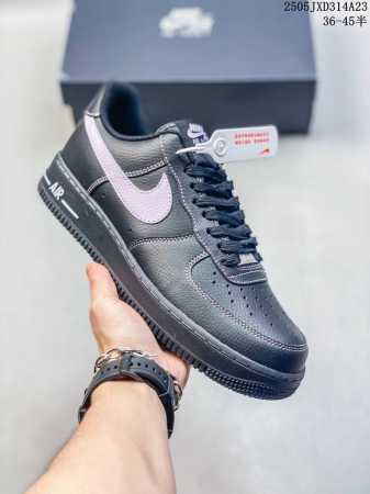 Nike Air Force 1 07 Low All Black Purple Hook Air Force One Low-Top Casual Sneak - Click Image to Close