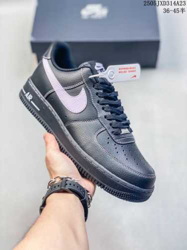 Nike Air Force 1 07 Low All Black Purple Hook Air Force One Low-Top Casual Sneak