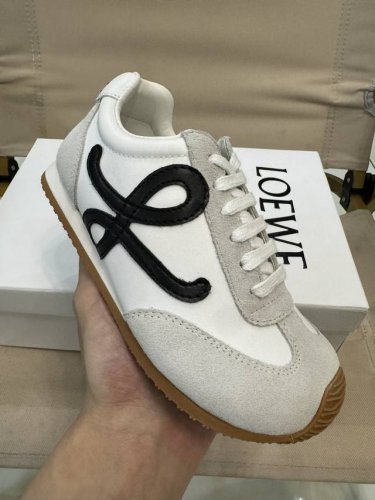 Loewe Agand Training Shoes, Influencer-Approved Leather Ballet-Inspired Color-Bl