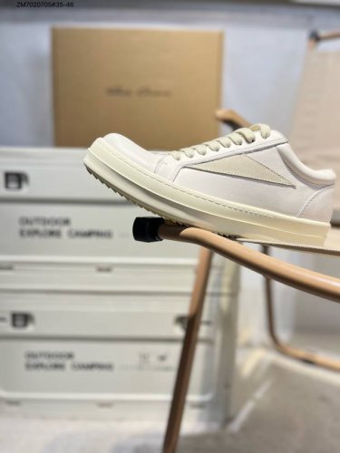 Rick Owens Drkshdw Rick Owens Low-Top Leather Fashion Sports Sneakers Gray Secon