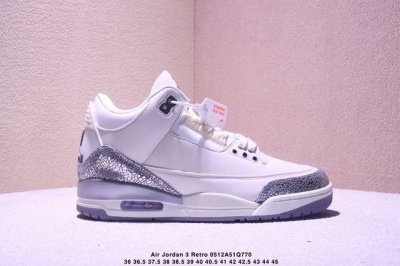 Air Jordan 3 Retro Sail Metallic Silver Metal Silver Aj3 Jordan 3Rd Generation A