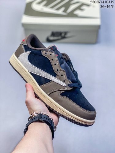 Genuine Aj1 Inverted Hook Travis Scott X Air Jordan 1 Reverse Mocha Aj1 Joe 1 Ts