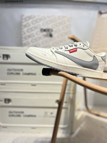 Company-Grade Top-Grain Leather North Face X Jordan Air Jordan 1 Low Aj1 Low-Top