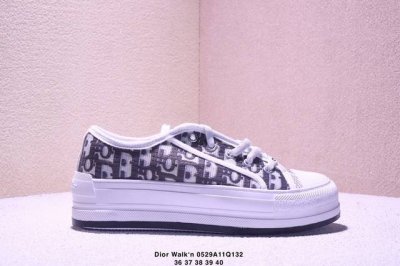 Genuine Dior Walk N Series Presbyopia Embroidered Thick-Soled Canvas Shoes Casua