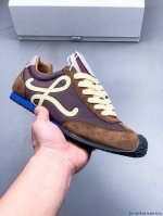Company Level! Loewe Ballet Runner Calfskin Round Toe Lace-Up Low-Top Lifestyle