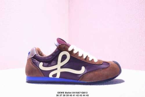 Corporate Loewe Ballet Runner Calfskin Round Toe Lace-Up Low-Top Lifestyle Casua