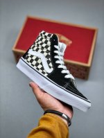 Vulcanized Process Vans Old Skool Black And White Checkered High-Top Canvas Skat