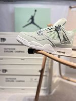 Air Jordan 4 Retro Seafoam Green The Overall Color Of The Shoe Is Green Leather,