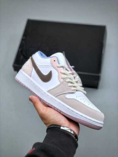 Air Jordan 1 Low Aj1 Joe 1 Carved Pink Low-Top Cultural Leisure Sports Shoes Ib8