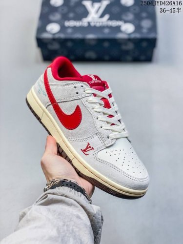 Nk Sb Dunk Low Lv Joint Gray And Red Hook Anniversary High-End Customized Low-To