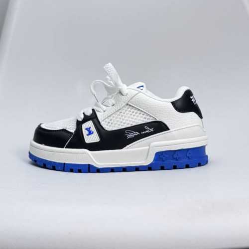 Lv Trainer Children's Perforated Mesh Panel Shoes Size: 26-37. Comfortable And B