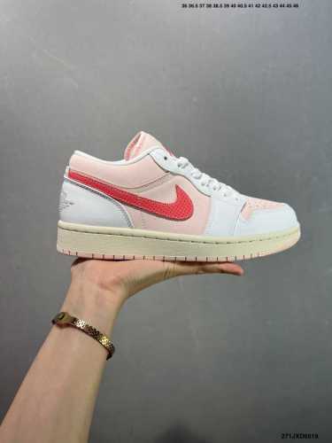 Corporate Air Jordan 1 Low Aj1 Joe 1 White Pink Low-Top Cultural Leisure Sports