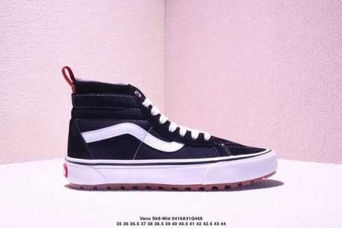 Vans Classic High-Top Casual Shoes, Black With White Stripes, Wear-Resistant Rub