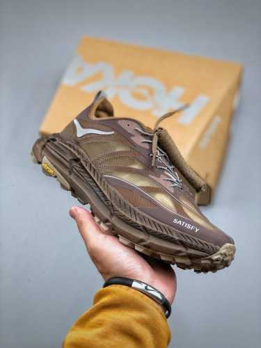 Satisfy X Hoka One One Mafate Speed 4 Cross-Country Running Shoes Brown Size: 36