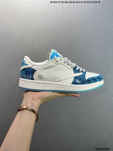 Company-Grade Fragment X Travis Scott X Supreme X Gucci Air Jordan 1 Low Three-W