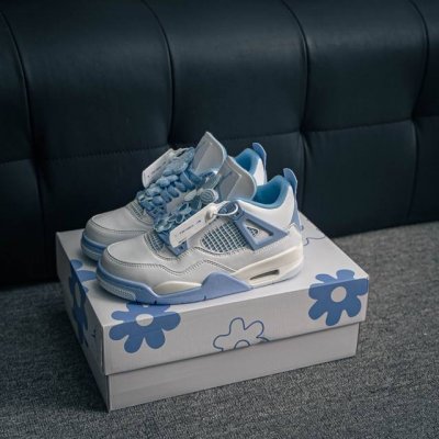 Core Private Air Jordan 4 Retro Aluminum White And Blue Aj4 Jordan 4Th Generatio
